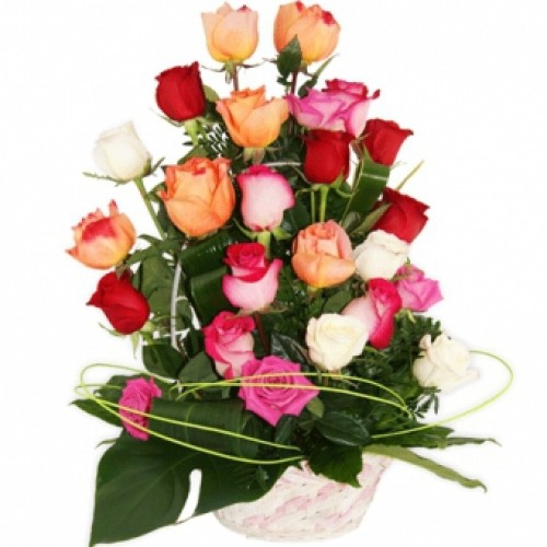 Cesta 25 Rosas Variadas